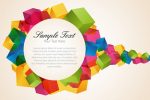 Abstract Minimal Colourful Cubed Background Design with Sample Text